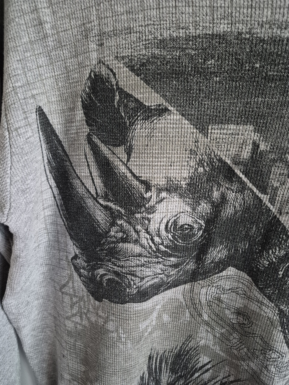 Vintage 2000s Ecko Unltd Rhino Graphic Thermal Shirt Grunge Cyber Y2K Large